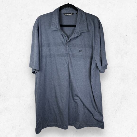 Travis Mathew Men's XXL Dark Gray Polo Short Sleeve Shirt Golf Athleisure - Picture 1 of 5